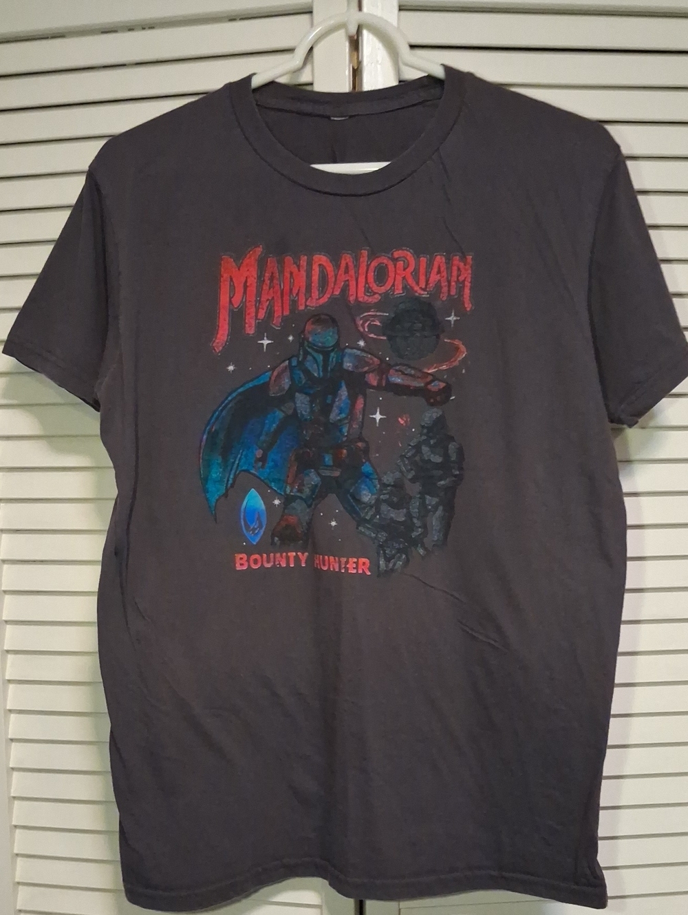 Star Wars Mandalorian Bounty Hunter TshirtDark Brown with Red. No Tag.